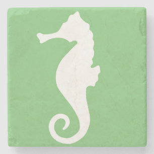 Green Seahorse Stenen Onderzetter