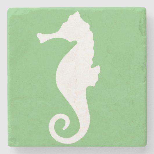 Green Seahorse Stenen Onderzetter (Voorkant)