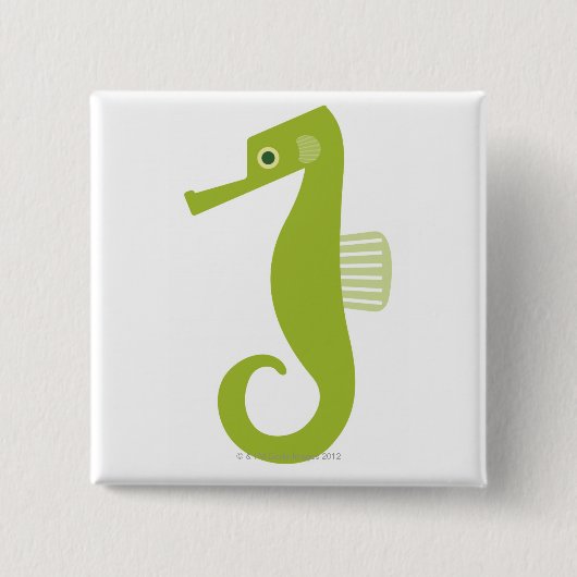 Green Seahorse Vierkante Button 5,1 Cm (Voorkant)
