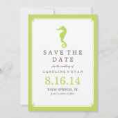 Green Seahorse Wedding Save the Date (Voorkant)