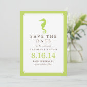 Green Seahorse Wedding Save the Date (Staand voorkant)