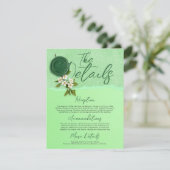 Green Seal Wedding Details Card Kaart (Staand voorkant)