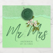 Green Seal Wedding Wine Label Sparkling Wine Labe Sparkling Wijnetiket (Enkel label)