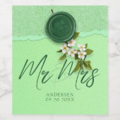 Green Seal Wedding Wine Label Wijn Etiket (Enkel label)