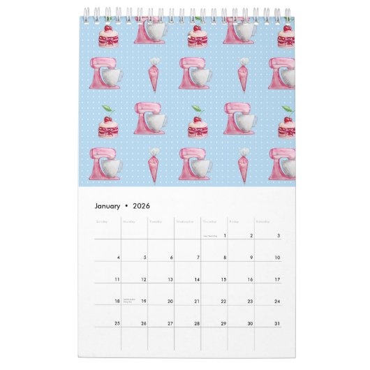 Green Seamless Floral Pattern Kalender (Jan 2026)