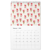 Green Seamless Floral Pattern Kalender (Feb 2026)