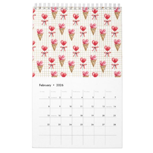 Green Seamless Floral Pattern Kalender (Feb 2026)