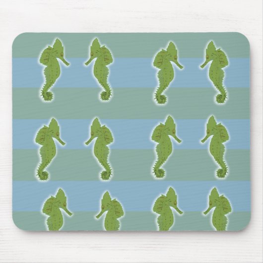 Green Seapaarden Mousepad Muismat (Voorkant)