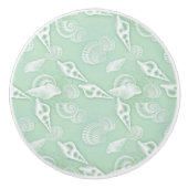 Green Seashells Ceramic Knob. Keramische Knop (Voorkant)