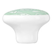 Green Seashells Ceramic Knob. Keramische Knop (Zijkant)