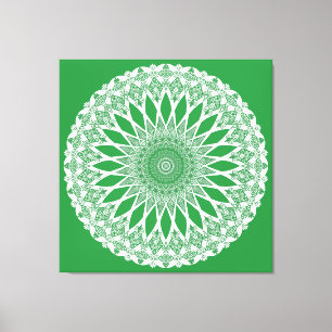 Green Seaweed Tristyns Mandala Canvas Afdruk