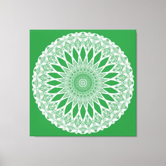 Green Seaweed Tristyns Mandala Canvas Afdruk (Voorkant)