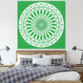 Green Seaweed Tristyns Mandala Canvas Afdruk (Insitu (Slaapkamer))