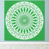 Green Seaweed Tristyns Mandala Canvas Afdruk (Insitu (Houten vloer))