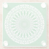Green Seaweed Tristyns Mandala Glazen Onderzetter (Achterkant)
