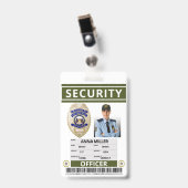 Green Security Guard Creëer Uw eigen werknemer Badge (Voorkant met clip)