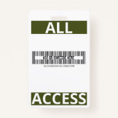 Green Security Guard Creëer Uw eigen werknemer Badge (Achterkant)