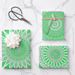 Green Seedling Tristyns Mandala Inpakpapier Vel