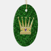 Green Sequin Effect Ornament w/Mardi Gras Crowns (Rechts)