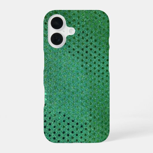 Green Sequin Shimmer iPhone 16 Hoesje (Achterkant)