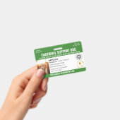 Green Service Dog 2 Logo & foto ID Badge (Handheld)