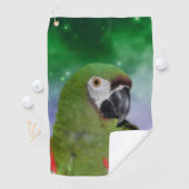 Green Severe Macaw Parrot Bird Art Golfhanddoek (Insitu)