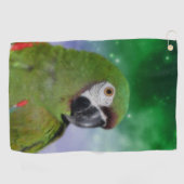 Green Severe Macaw Parrot Bird Art Golfhanddoek (Horizontaal)