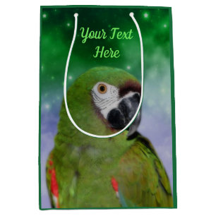Green Severe Macaw Parrot, gepersonaliseerd Medium Cadeauzakje