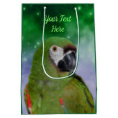 Green Severe Macaw Parrot, gepersonaliseerd Medium Cadeauzakje (Achterkant)