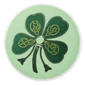 Green Shamrock 2025 Keramische Knop (Voorkant)