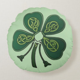 Green Shamrock 2025 Rond Kussen