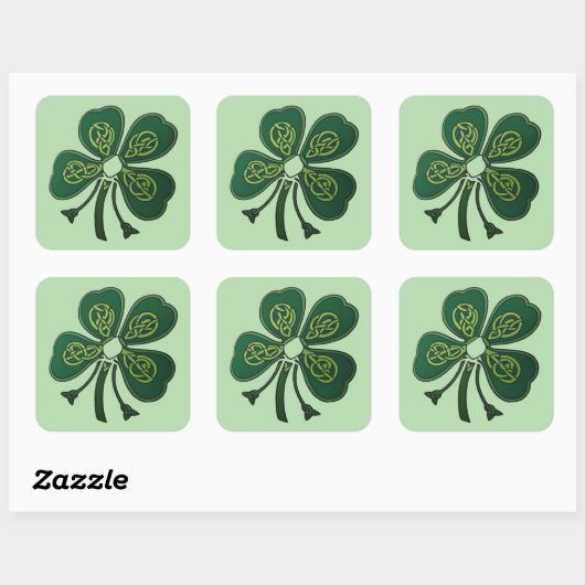 Green Shamrock 2025 Vierkante Sticker (Vel)