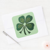 Green Shamrock 2025 Vierkante Sticker (Envelop)