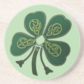 Green Shamrock 2025 Zandsteen Onderzetter (Voorkant)