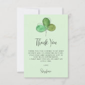 Green Shamrock Baby shower Bedankkaart (Voorkant)