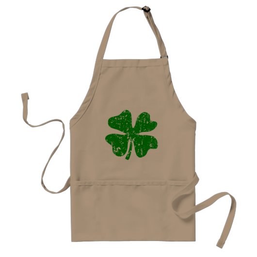 Green shamrock BBQ schort voor mannen en vrouwen (Voorkant)