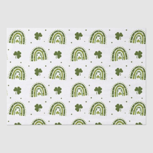 Green Shamrock Boho Rainbow St.Patrick's Day Tissuepapier (Voorkant)
