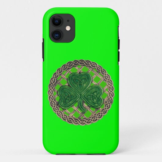 Green Shamrock & Celtic Knots iPhone 5 Hoesje (Achterkant)
