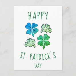 Green Shamrock Clover Happy St. Patrick's day Briefkaart