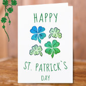 Green Shamrock Clover Happy St. Patrick's day Feestdagen Kaart