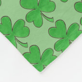 Green Shamrock Clover Lucky St. Patrick's Day Fleece Deken (Hoek)