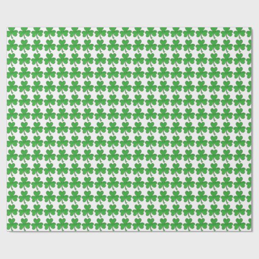 Green Shamrock Clover Lucky St. Patrick's Day Luck Cadeaupapier (Vlak)