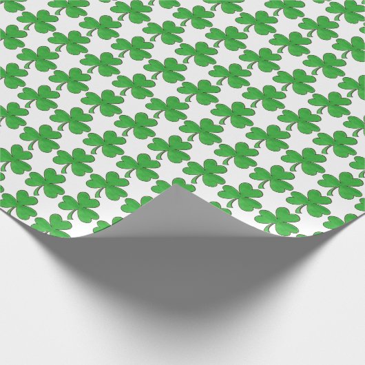 Green Shamrock Clover Lucky St. Patrick's Day Luck Cadeaupapier (Hoek)
