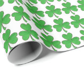 Green Shamrock Clover Lucky St. Patrick's Day Luck Cadeaupapier (Rol Hoek)