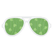 Green Shamrock Clover Pattern Saint Patricks Day Aviator Zonnebril (Voorkant)