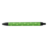 Green Shamrock Clover Pattern Saint Patricks Day Zwarte Inkt Pen (Voorkant)