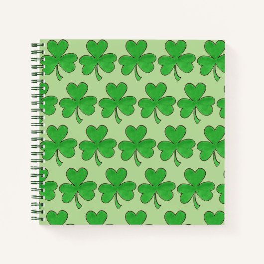 Green Shamrock Clover St. Paddy's Day Persoonlijk Notitieboek (Voorkant)