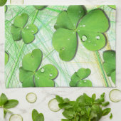 Green Shamrock Clover St Patrick Kitchen Towel Theedoek (Gevouwen)
