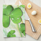 Green Shamrock Clover St Patrick Kitchen Towel Theedoek (Quarter Fold)