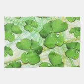 Green Shamrock Clover St Patrick Kitchen Towel Theedoek (Horizontaal)